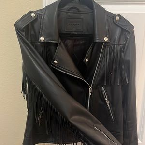 Blank NYC fringe leather jacket